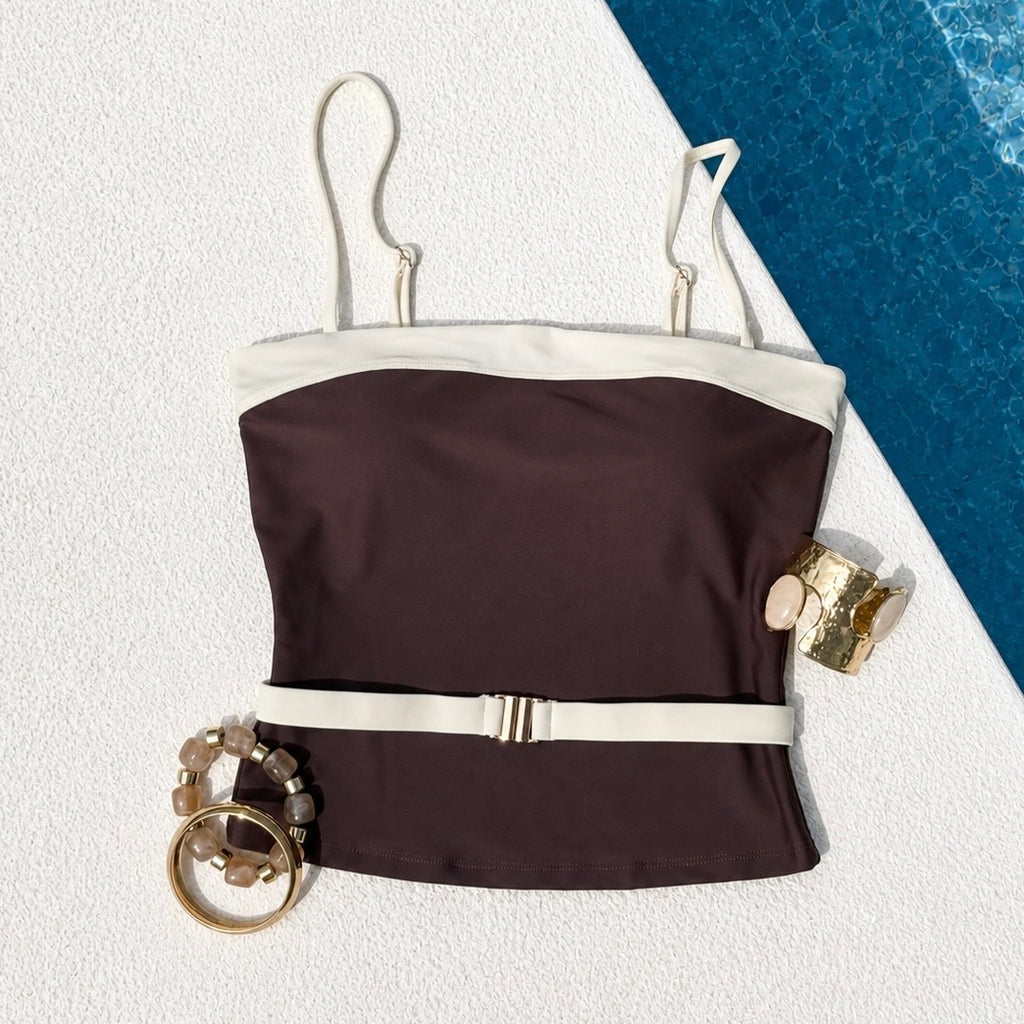 Sierra Top & Capri Skirt Set – Mocha