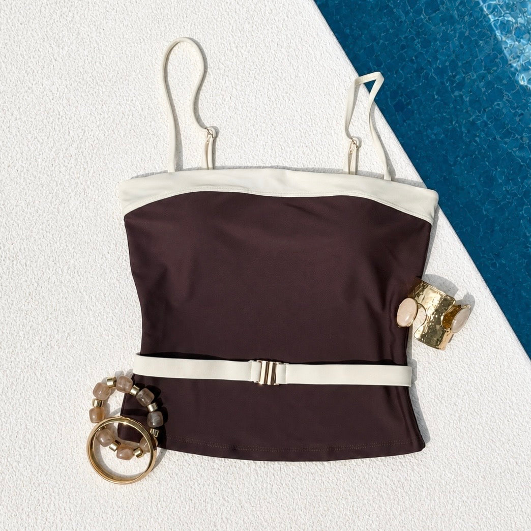 Sierra Top & Capri Skirt Set – Mocha